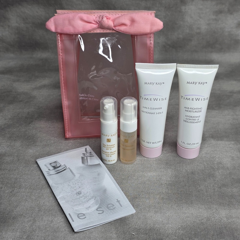 Mary Kay TimeWise Miracle Set Travel Sz Cleanser Moisturizer Day/Night Solutions